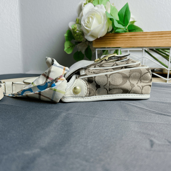 Coach vintage Bleecker Signature Jenny Khaki White jacquard Leather crossbody ba - Picture 8 of 12